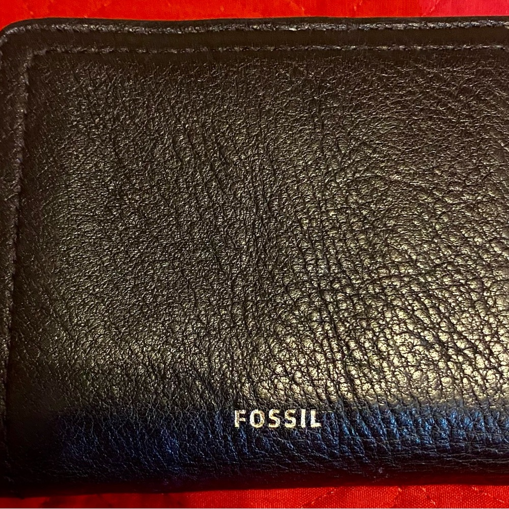 Fossil Black Leather Card Holder